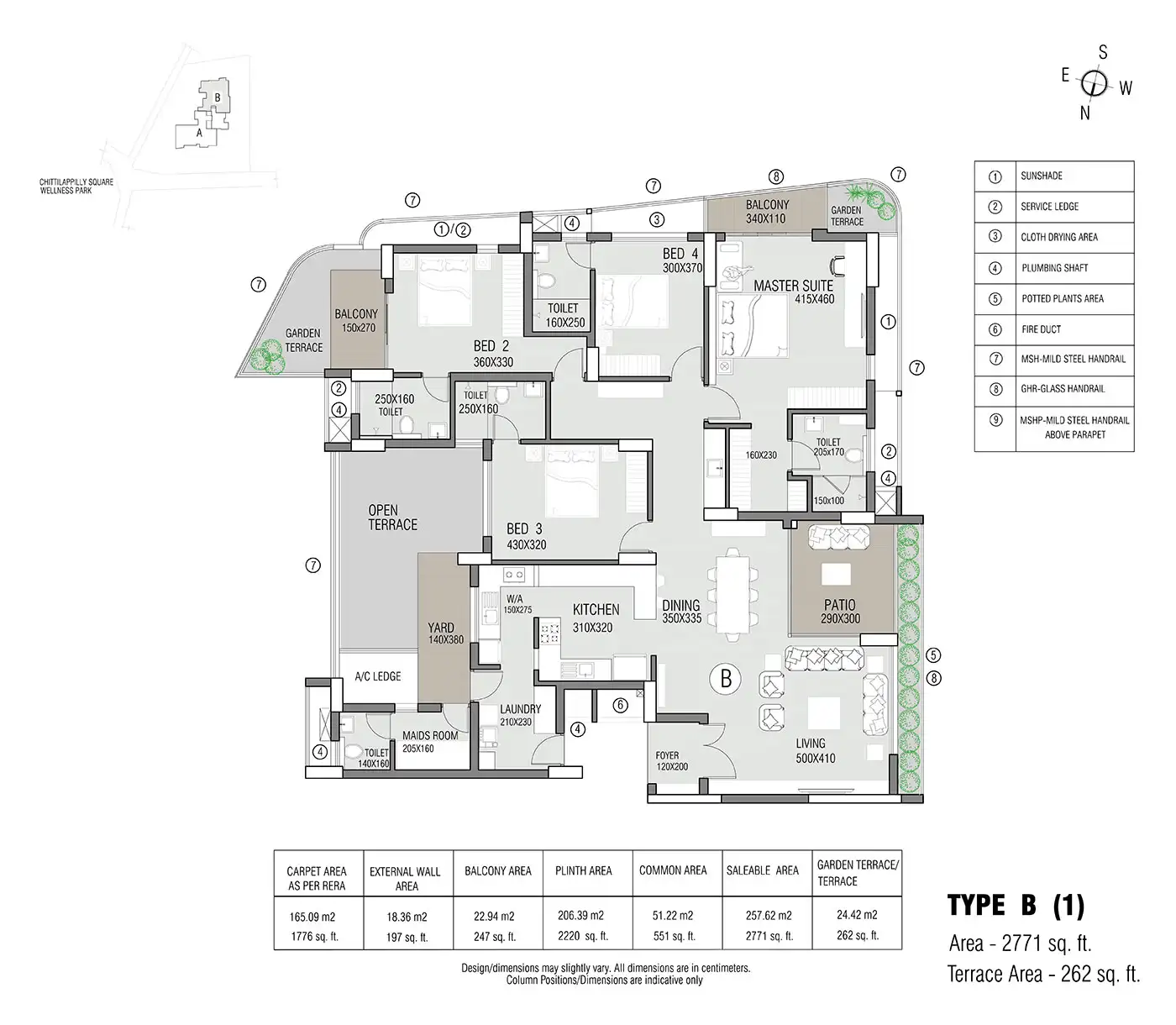 Luxury villa layout at Embassy Origins North Yelahanka